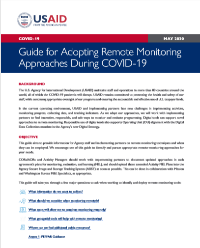 Guide for Adopting Remote Monitoring Approaches During COVID-19